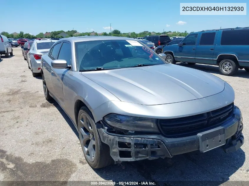 2016 Dodge Charger Sxt VIN: 2C3CDXHG4GH132930 Lot: 39423069