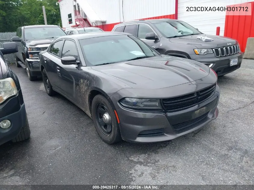 2016 Dodge Charger Police VIN: 2C3CDXAG4GH301712 Lot: 39425317