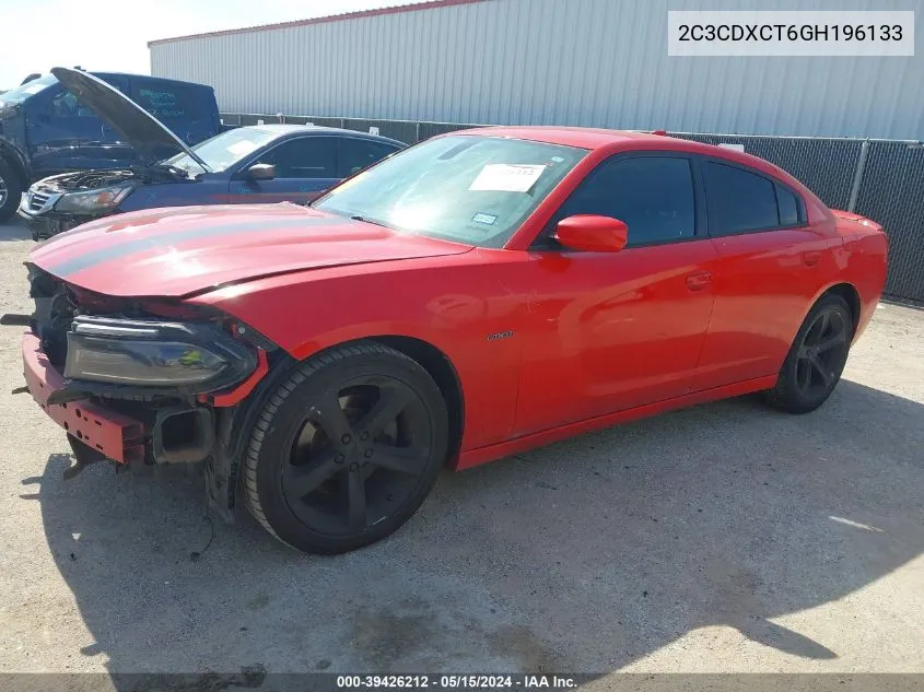 2016 Dodge Charger R/T VIN: 2C3CDXCT6GH196133 Lot: 39426212