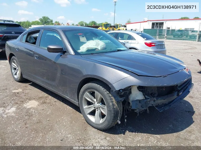 2016 Dodge Charger Sxt VIN: 2C3CDXHG4GH138971 Lot: 39436257