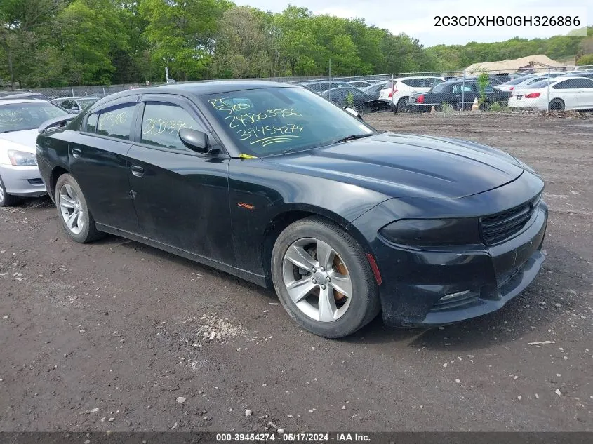 2016 Dodge Charger Sxt VIN: 2C3CDXHG0GH326886 Lot: 39454274