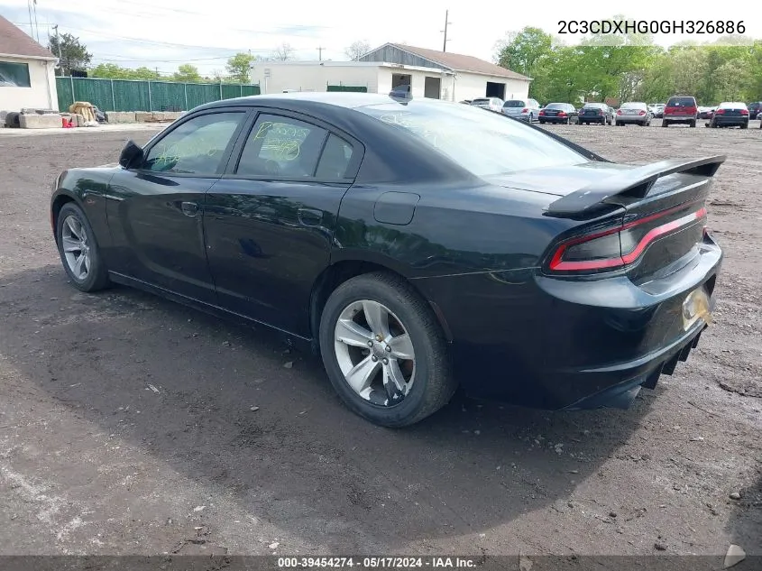 2016 Dodge Charger Sxt VIN: 2C3CDXHG0GH326886 Lot: 39454274