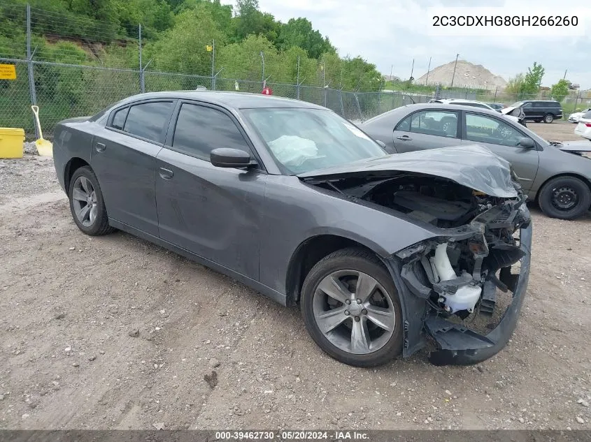 2016 Dodge Charger Sxt VIN: 2C3CDXHG8GH266260 Lot: 39462730