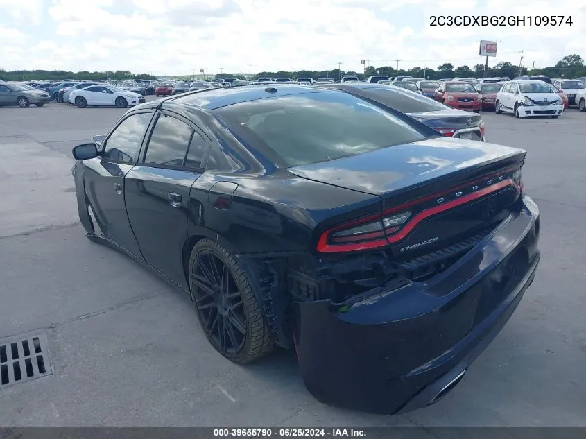 2016 Dodge Charger Se VIN: 2C3CDXBG2GH109574 Lot: 39655790