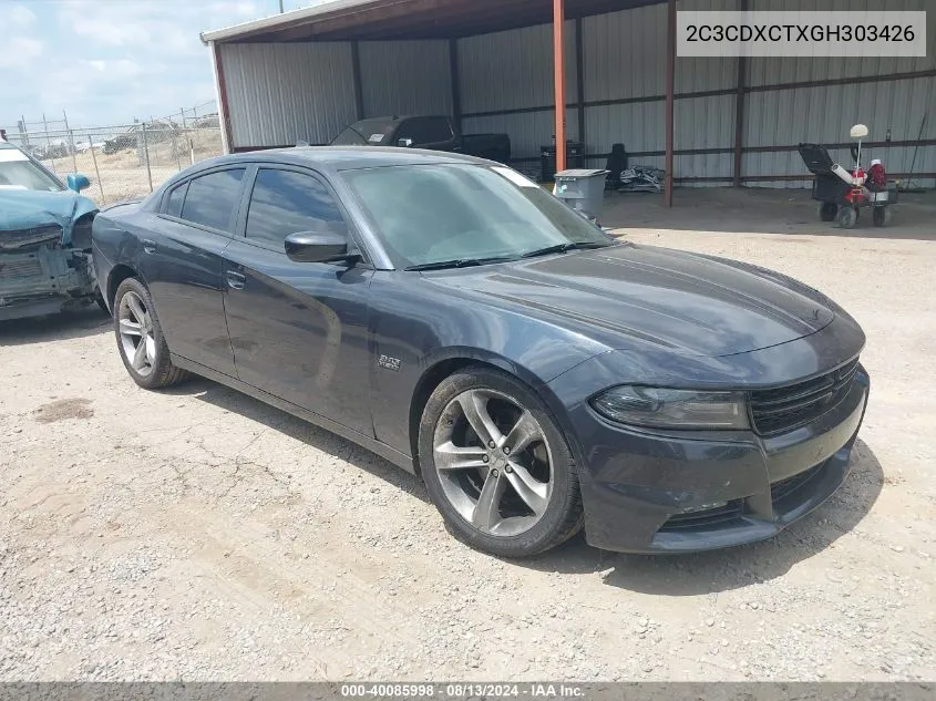 2016 Dodge Charger R/T VIN: 2C3CDXCTXGH303426 Lot: 40085998