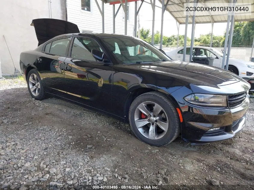 2016 Dodge Charger Sxt VIN: 2C3CDXHG1GH310440 Lot: 40103495