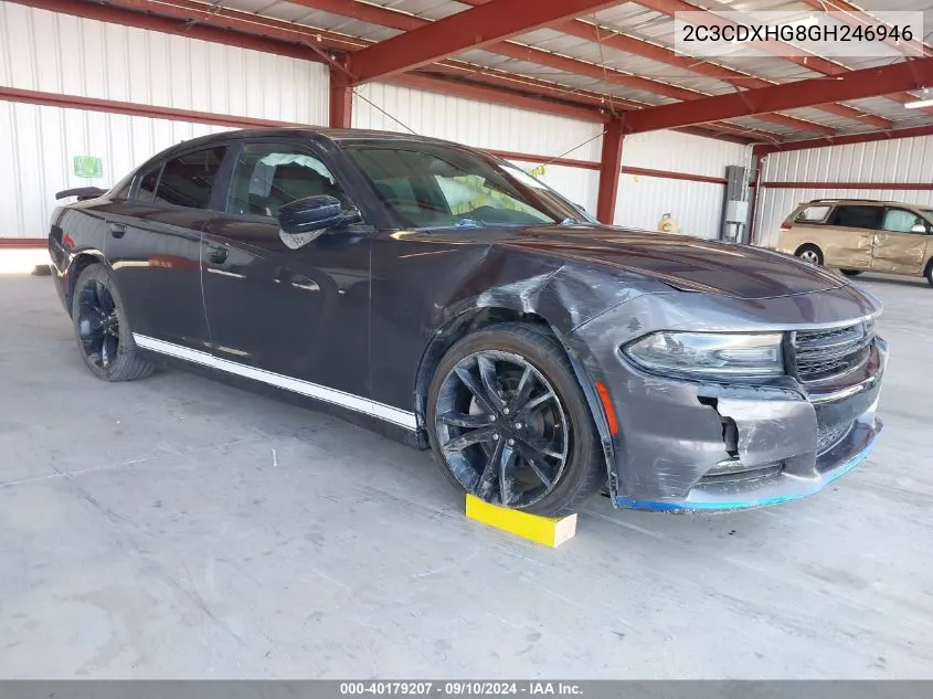 2016 Dodge Charger Sxt VIN: 2C3CDXHG8GH246946 Lot: 40179207