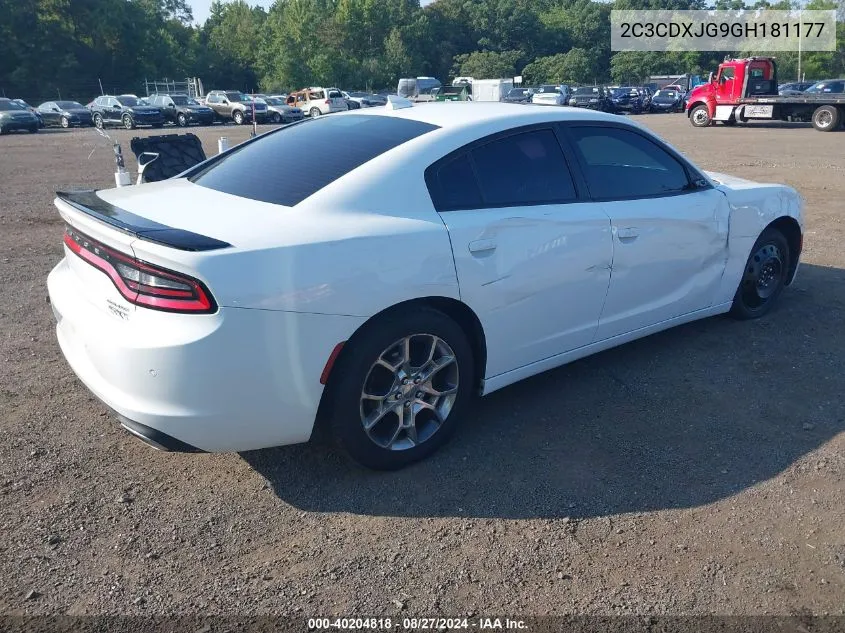 2C3CDXJG9GH181177 2016 Dodge Charger Sxt