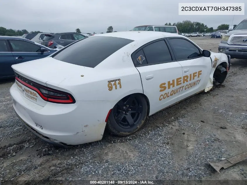 2016 Dodge Charger Police VIN: 2C3CDXAT7GH347385 Lot: 40281148