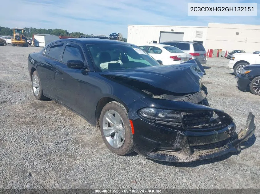 2016 Dodge Charger Sxt VIN: 2C3CDXHG2GH132151 Lot: 40313523