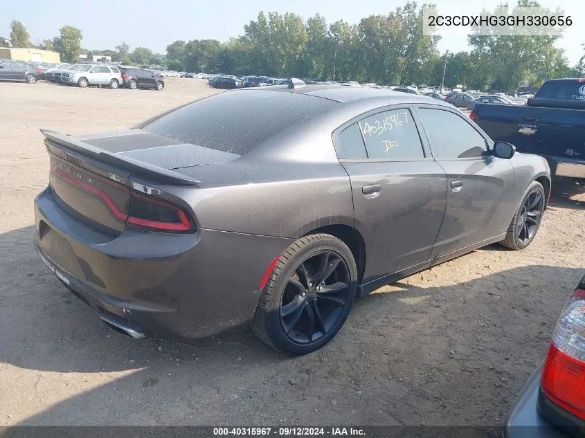 2C3CDXHG3GH330656 2016 Dodge Charger Sxt