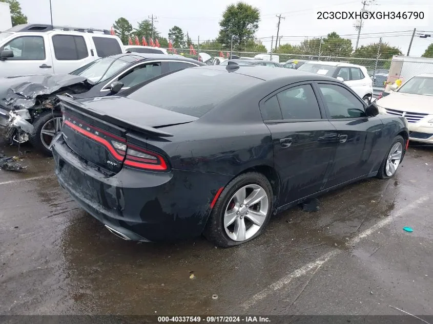 2016 Dodge Charger Sxt VIN: 2C3CDXHGXGH346790 Lot: 40337549