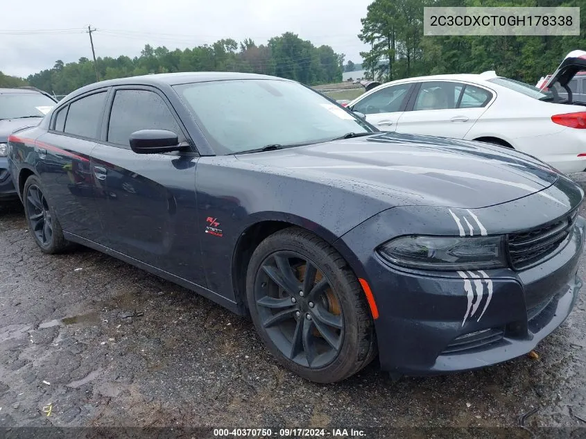 2016 Dodge Charger R/T VIN: 2C3CDXCT0GH178338 Lot: 40370750