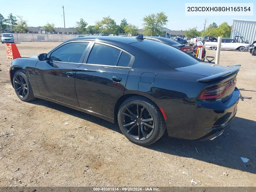 2C3CDXHG8GH165154 2016 Dodge Charger Sxt