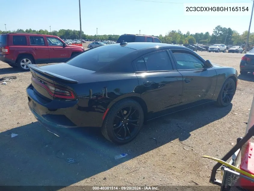 2C3CDXHG8GH165154 2016 Dodge Charger Sxt