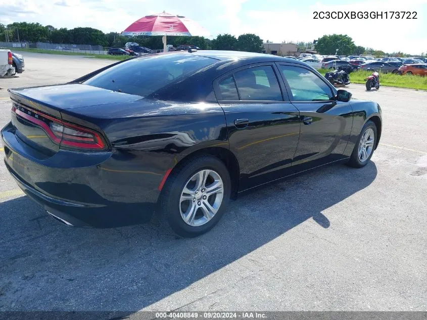 2016 Dodge Charger Se VIN: 2C3CDXBG3GH173722 Lot: 40408849