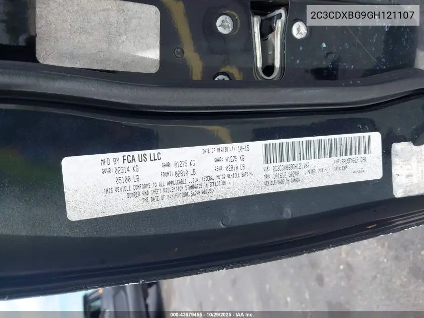 2C3CDXBG9GH121107 2016 Dodge Charger Se