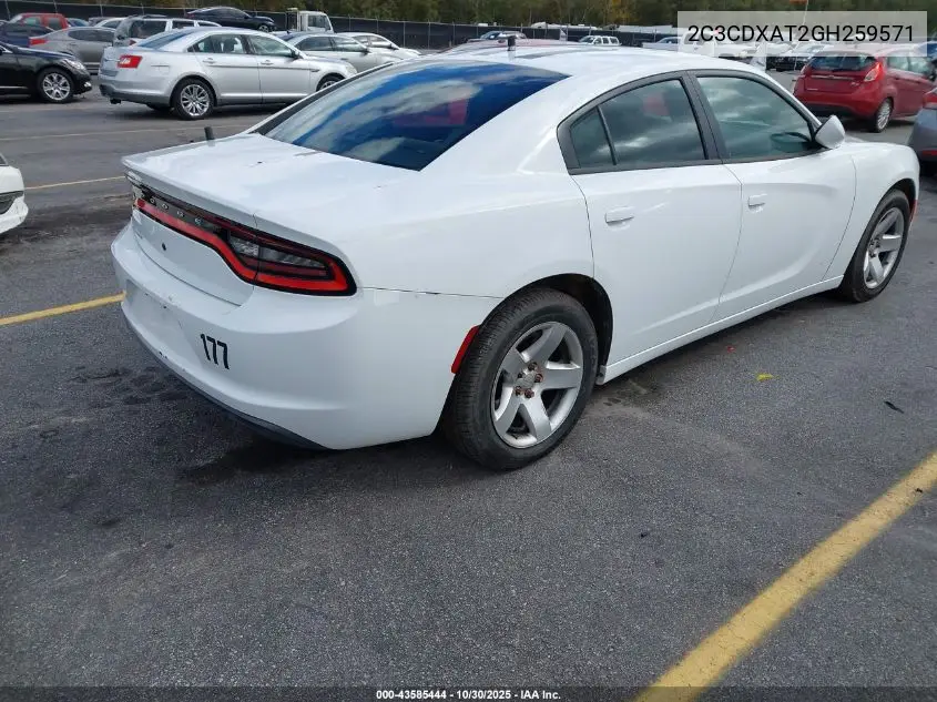 2C3CDXAT2GH259571 2016 Dodge Charger Police