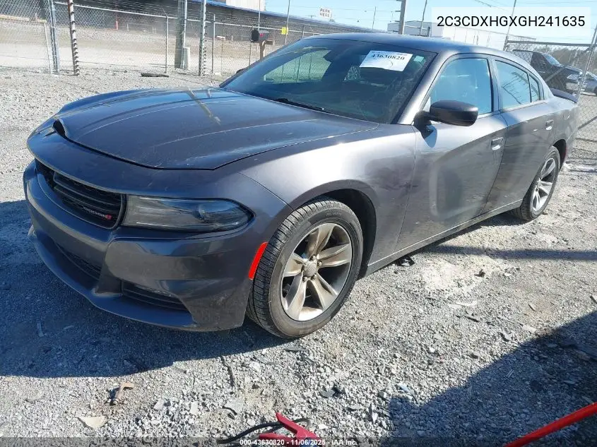 2C3CDXHGXGH241635 2016 Dodge Charger Sxt