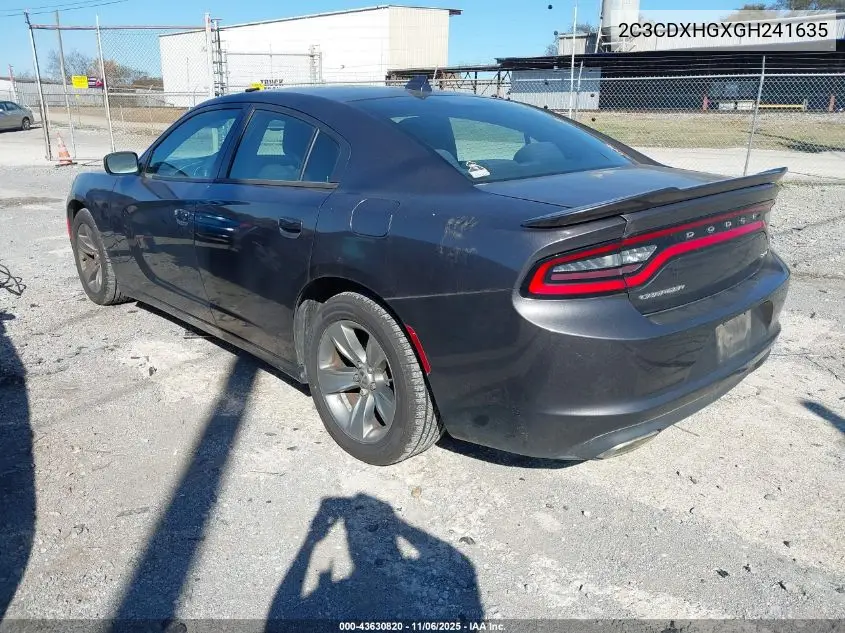 2C3CDXHGXGH241635 2016 Dodge Charger Sxt