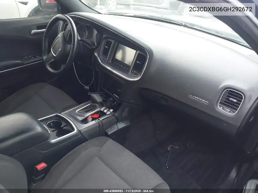 2C3CDXBG6GH292672 2016 Dodge Charger Se