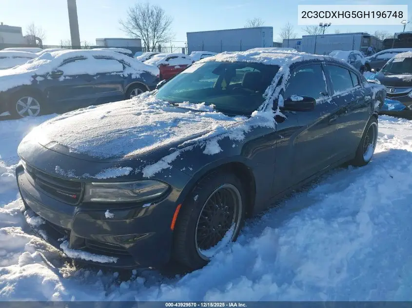2C3CDXHG5GH196748 2016 Dodge Charger Sxt