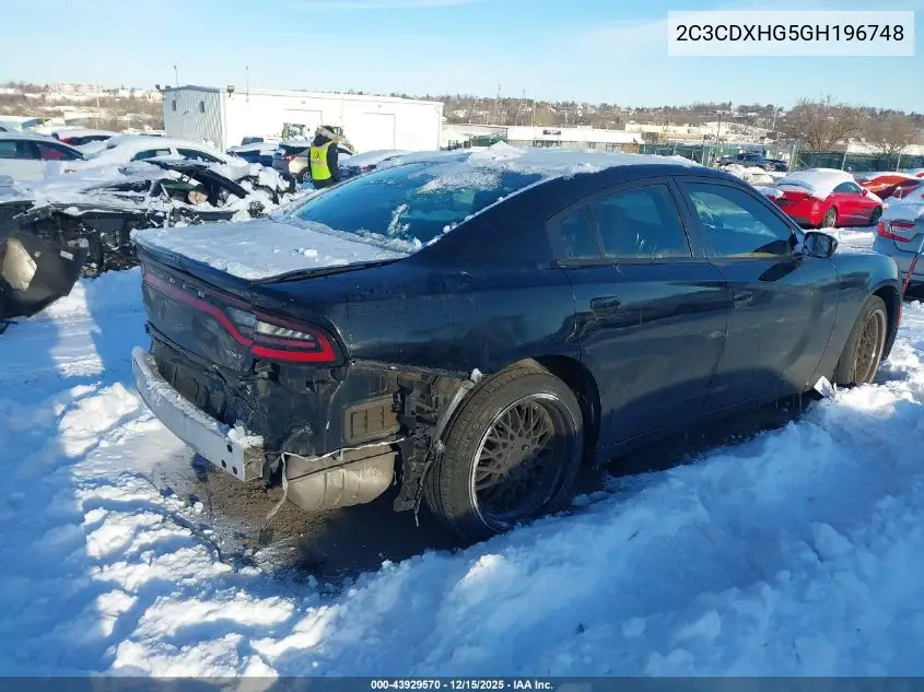 2C3CDXHG5GH196748 2016 Dodge Charger Sxt