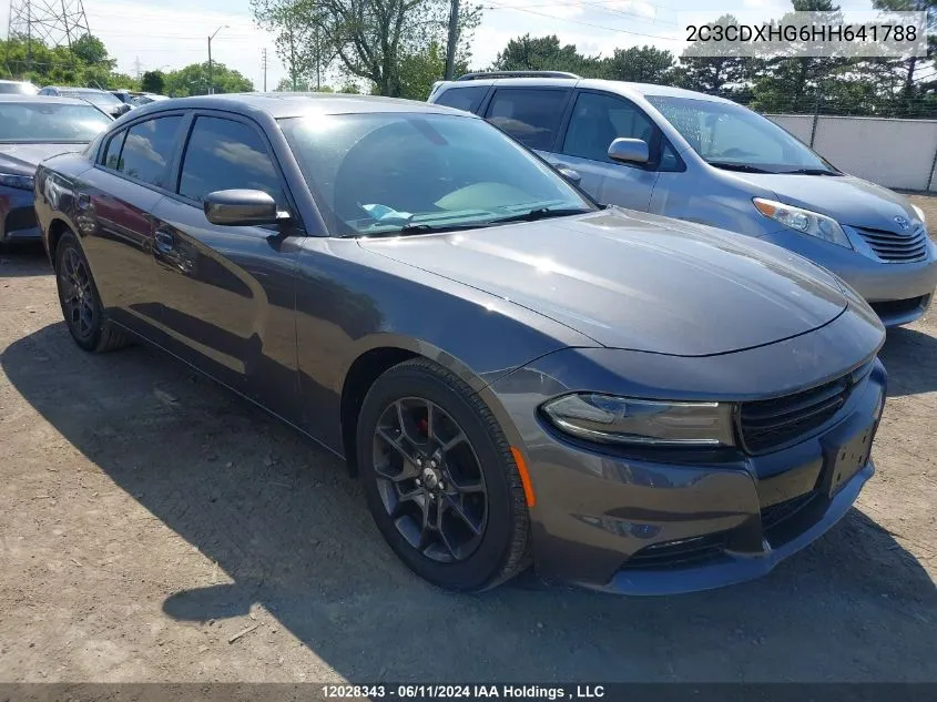 2017 Dodge Charger Sxt VIN: 2C3CDXHG6HH641788 Lot: 12028343