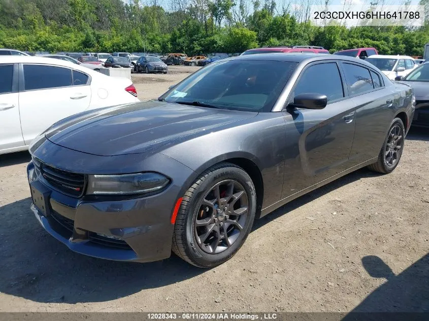 2017 Dodge Charger Sxt VIN: 2C3CDXHG6HH641788 Lot: 12028343