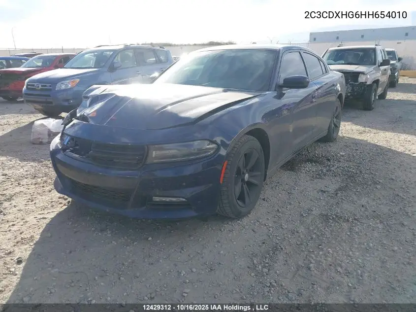 2C3CDXHG6HH654010 2017 Dodge Charger Sxt