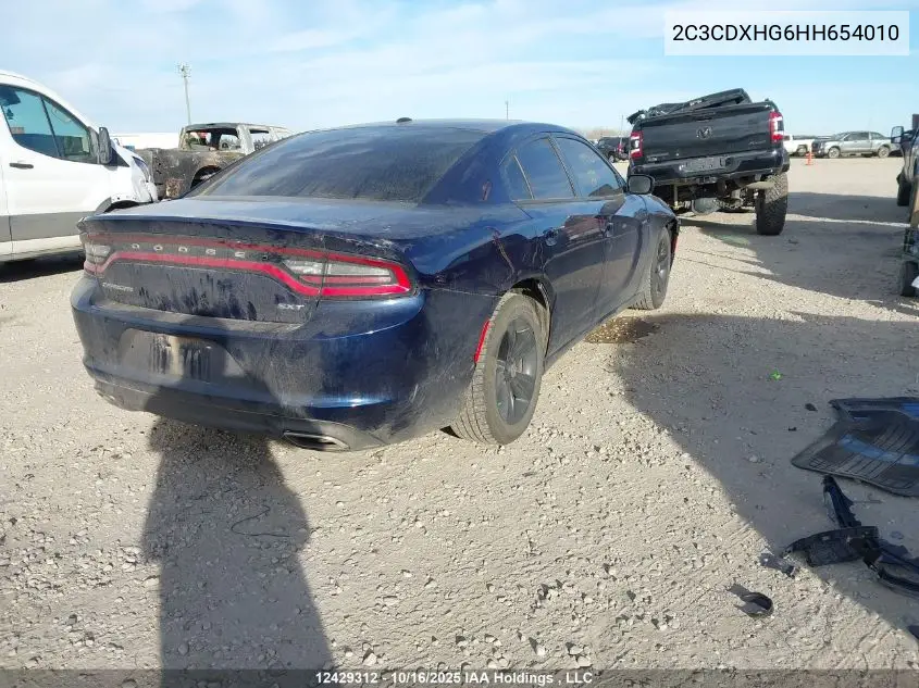 2C3CDXHG6HH654010 2017 Dodge Charger Sxt