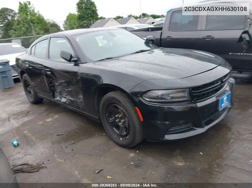 2017 Dodge Charger Police Rwd VIN: 2C3CDXAGXHH630108 Lot: 39369283