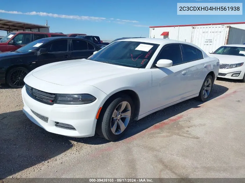 2017 Dodge Charger Sxt Rwd VIN: 2C3CDXHG4HH561938 Lot: 39435103