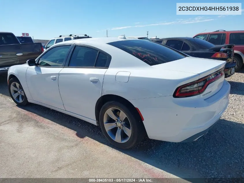 2017 Dodge Charger Sxt Rwd VIN: 2C3CDXHG4HH561938 Lot: 39435103