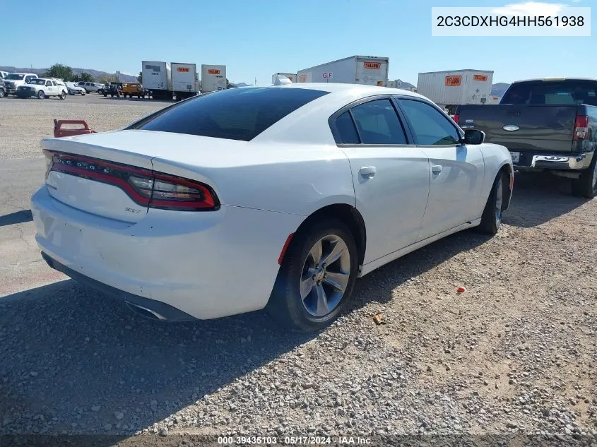 2C3CDXHG4HH561938 2017 Dodge Charger Sxt Rwd