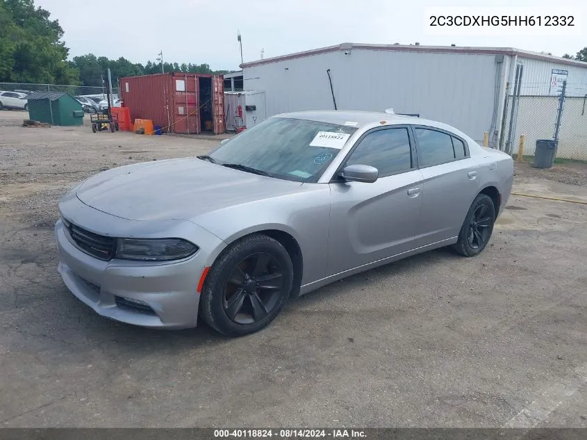 2017 Dodge Charger Sxt Rwd VIN: 2C3CDXHG5HH612332 Lot: 40118824