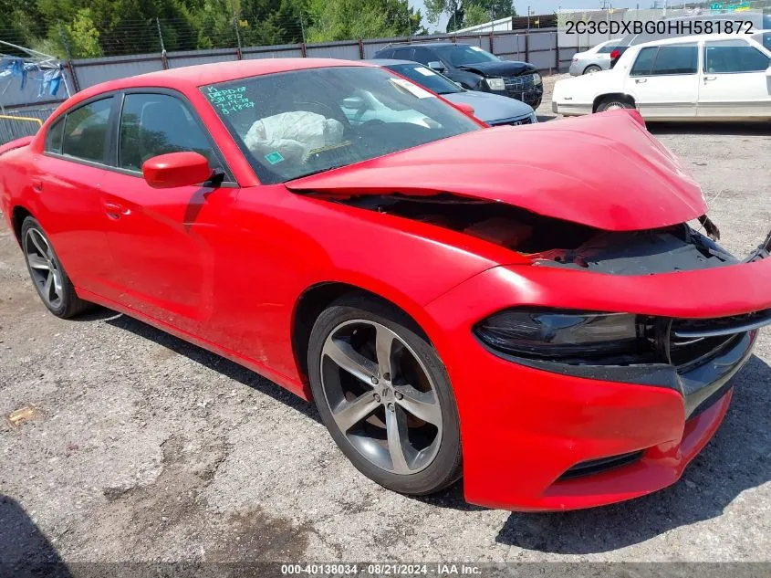 2017 Dodge Charger Se VIN: 2C3CDXBG0HH581872 Lot: 40138034