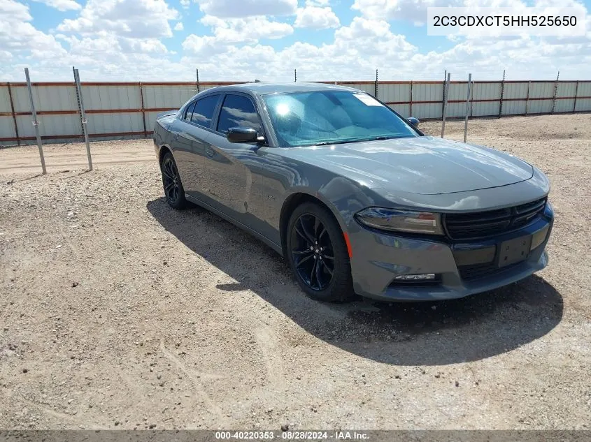 2017 Dodge Charger R/T Rwd VIN: 2C3CDXCT5HH525650 Lot: 40220353