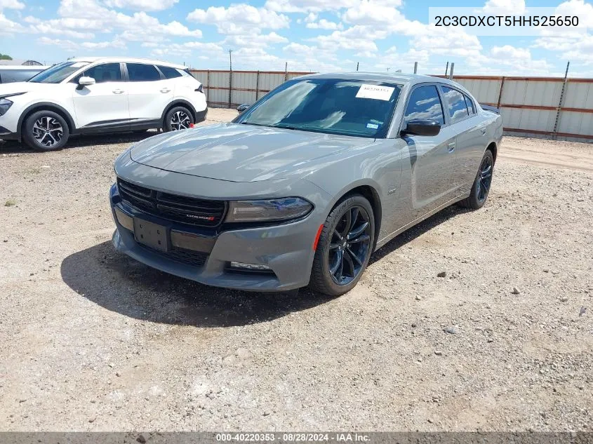 2017 Dodge Charger R/T Rwd VIN: 2C3CDXCT5HH525650 Lot: 40220353