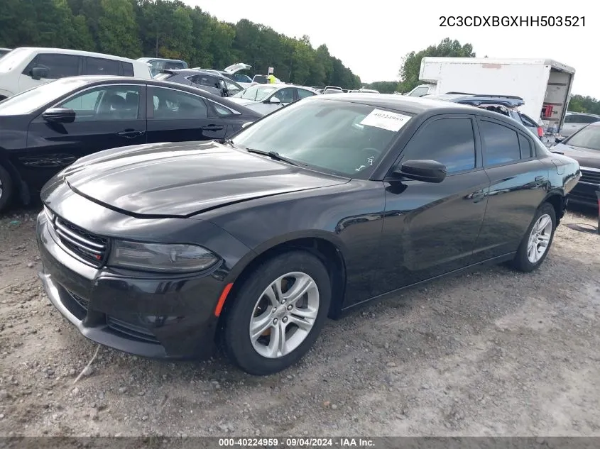 2C3CDXBGXHH503521 2017 Dodge Charger Se Rwd