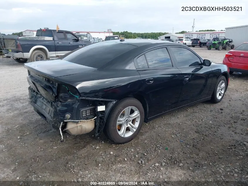 2C3CDXBGXHH503521 2017 Dodge Charger Se Rwd