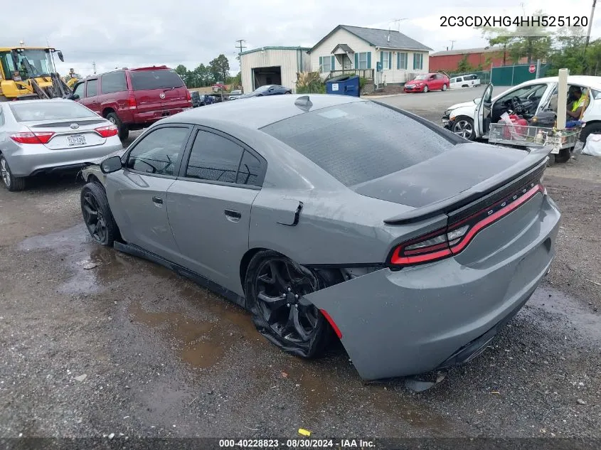 2017 Dodge Charger Sxt Rwd VIN: 2C3CDXHG4HH525120 Lot: 40228823