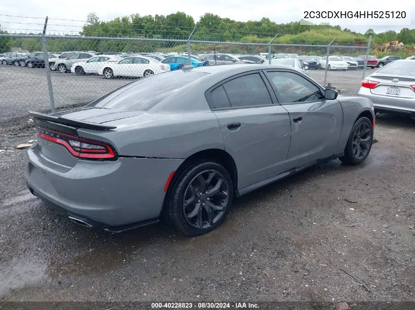 2017 Dodge Charger Sxt Rwd VIN: 2C3CDXHG4HH525120 Lot: 40228823