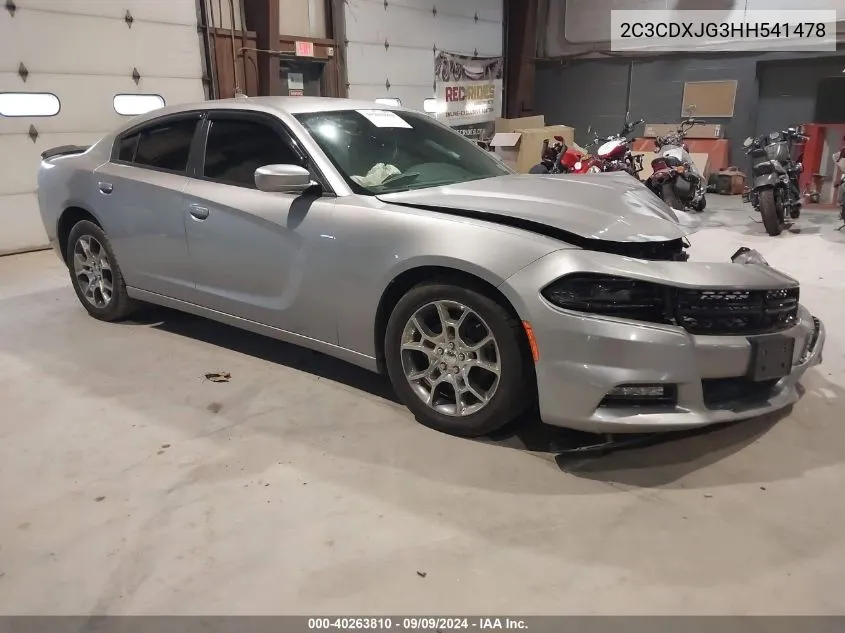 2C3CDXJG3HH541478 2017 Dodge Charger Sxt Awd