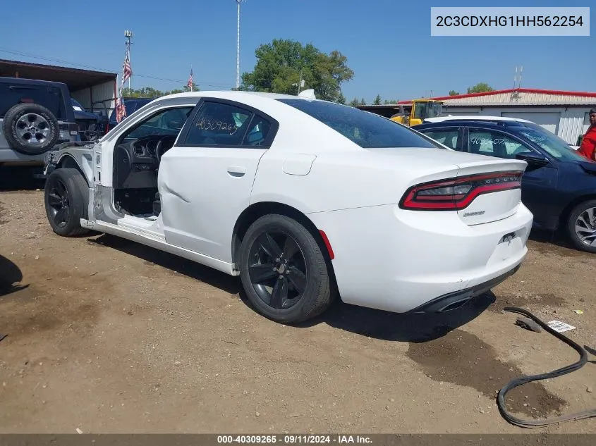 2017 Dodge Charger Sxt Rwd VIN: 2C3CDXHG1HH562254 Lot: 40309265