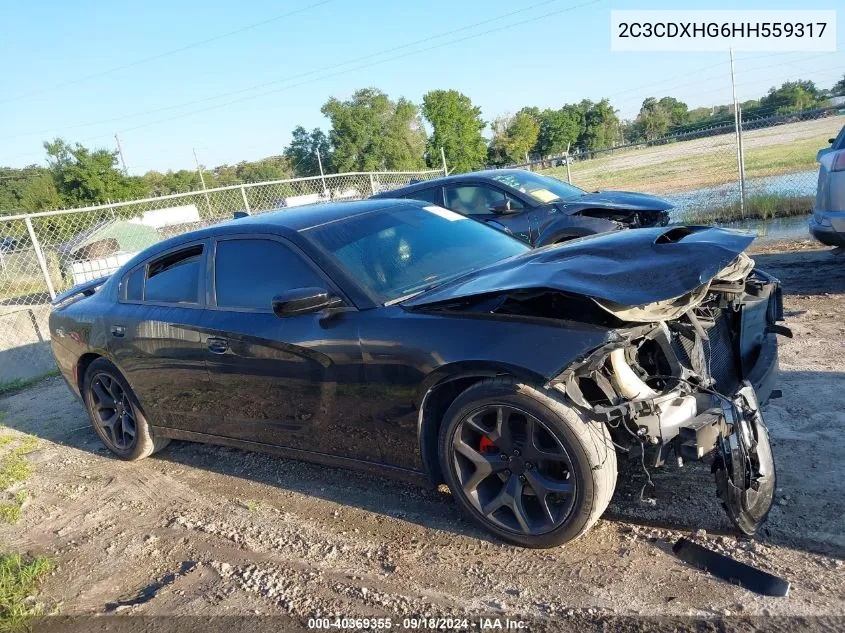 2C3CDXHG6HH559317 2017 Dodge Charger Sxt