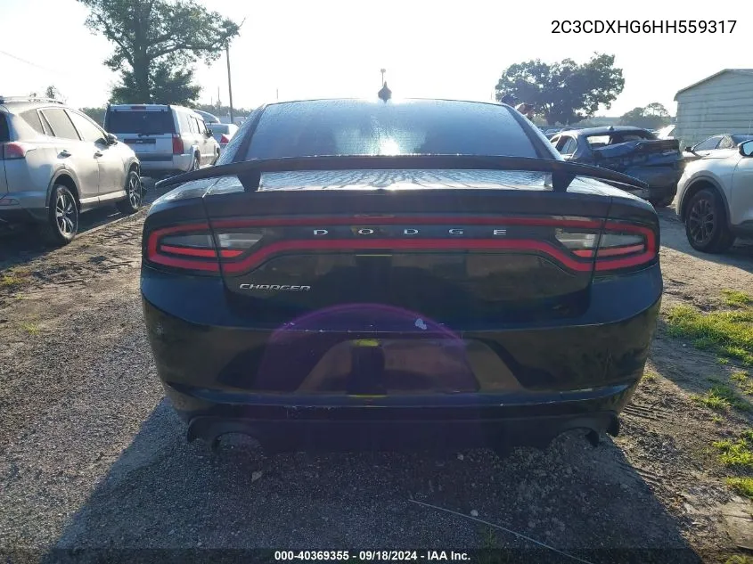 2C3CDXHG6HH559317 2017 Dodge Charger Sxt