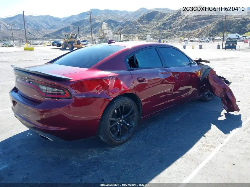 2C3CDXHG6HH620410 2017 Dodge Charger Sxt Rwd