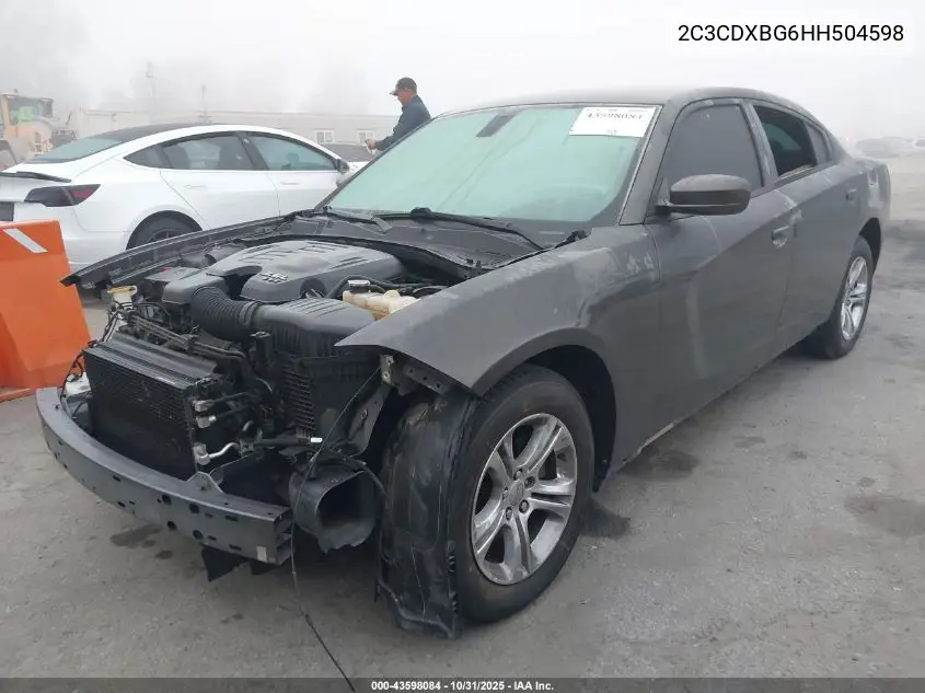 2C3CDXBG6HH504598 2017 Dodge Charger Se Rwd