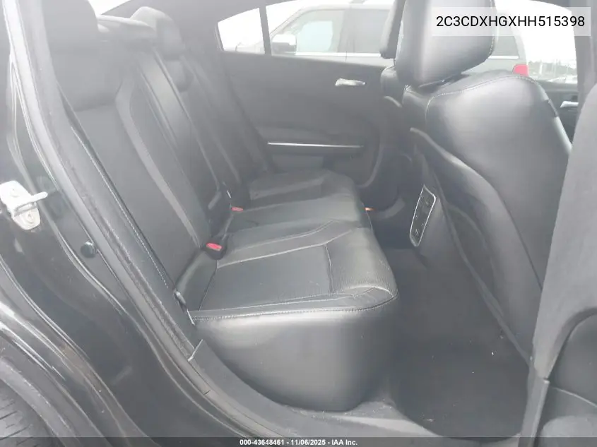 2C3CDXHGXHH515398 2017 Dodge Charger Sxt Rwd